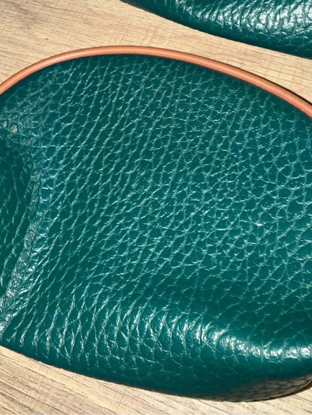 Vintage 3-Piece Nesting Cosmetic Pouch Set - Forest Green & Tan